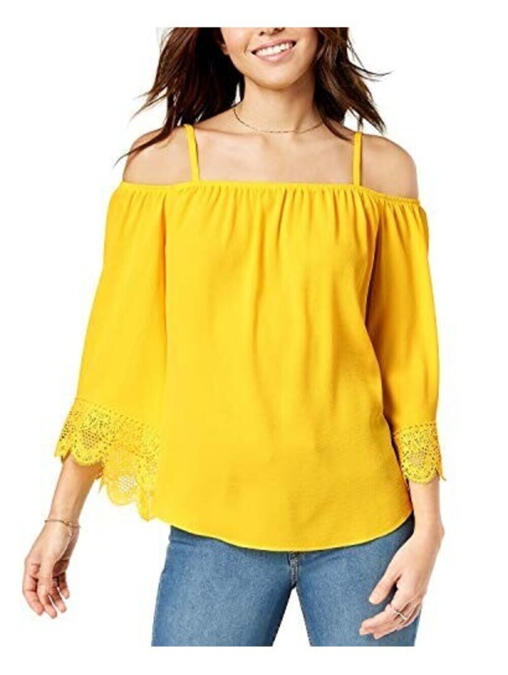 Bcx Juniors Off-The-Shoulder Crochet Top Size 2XS